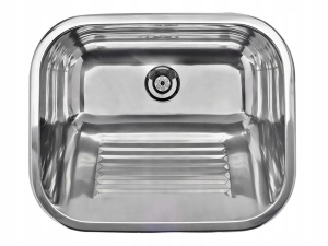 EINBECKENSPÜLE AUSWAHLSPÜLE 55X45 CM MIT SIPHON STAHL