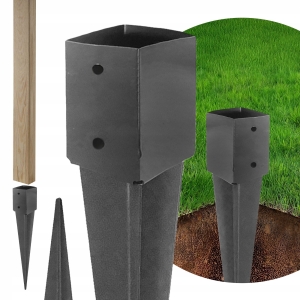 Pfostenfußträger Quadratisch Gartenanker Hit in 120x750 mm Graphit