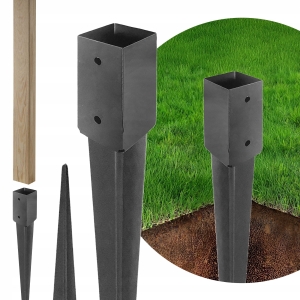 Pfostenträger Gartenanker zum Einschlagen in den Boden Stütze 50x600 mm Graphit