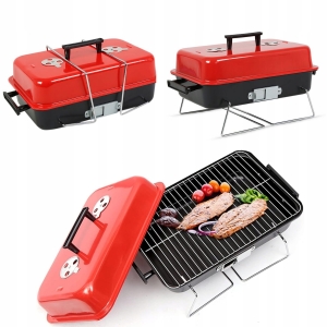 Faltbarer tragbarer Grill mit Deckel, Camping, Tourist, Garten, geschlossen