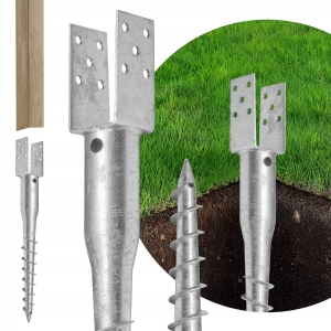PFOSTENFUSS ZUM EINSCHRAUBEN IN DEN BODEN TYP U 120 x 720 mm VERZINKT BOHRANKER