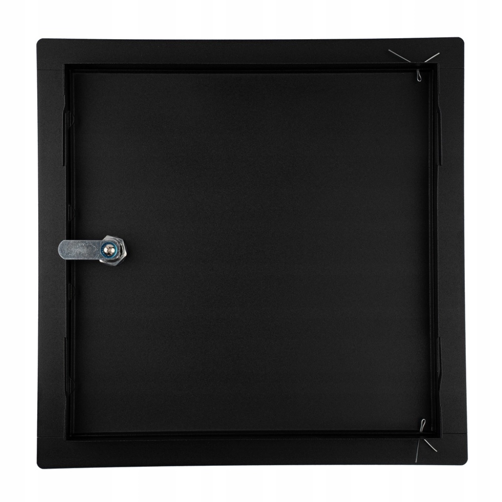 DRZWICZKI REWIZYJNE METALOWA WYCZYSTKA MASKUJĄCA NA KLUCZ 40x40 CM CZARNA