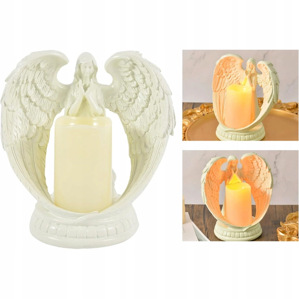 ANIOŁ LED FIGURKA DEKORACYJNA ŚWIECZNIK ŚWIECA ANIOŁEK FIGURKA 16 CM