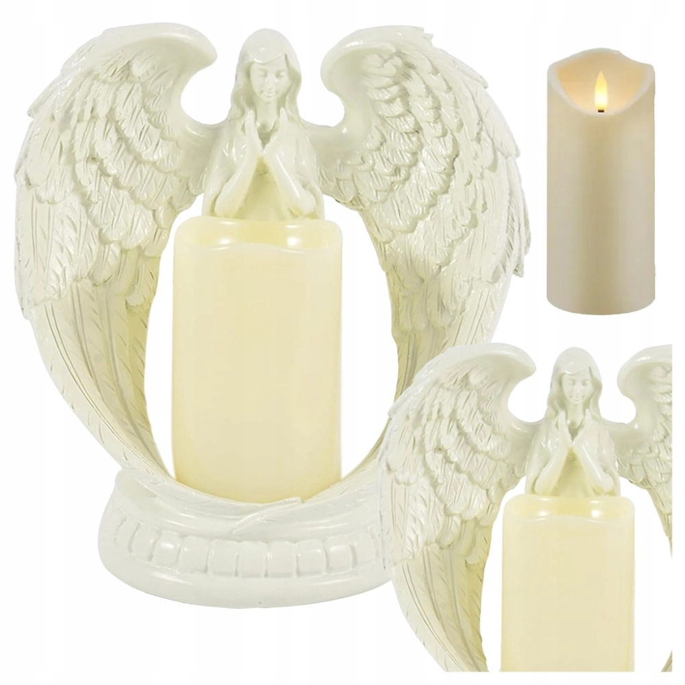 ANIOŁ LED FIGURKA DEKORACYJNA ŚWIECZNIK ŚWIECA ANIOŁEK FIGURKA 16 CM