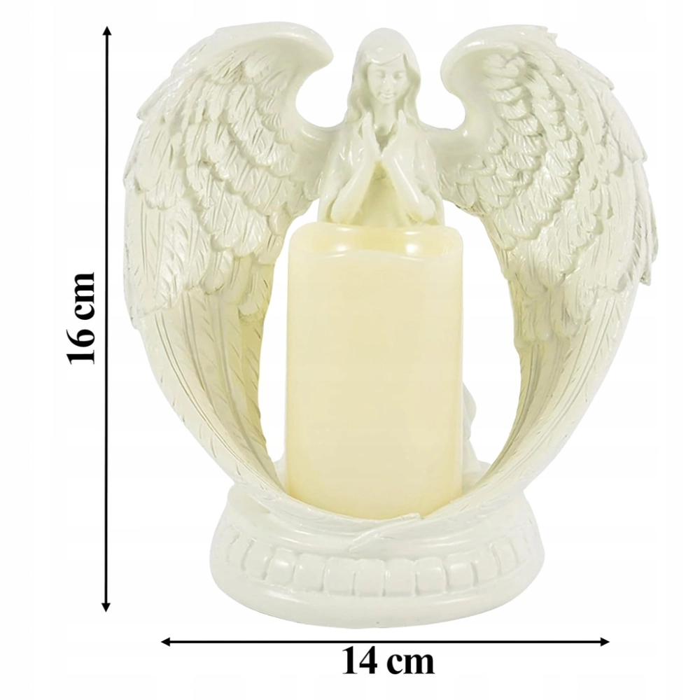 ANIOŁ LED FIGURKA DEKORACYJNA ŚWIECZNIK ŚWIECA ANIOŁEK FIGURKA 16 CM