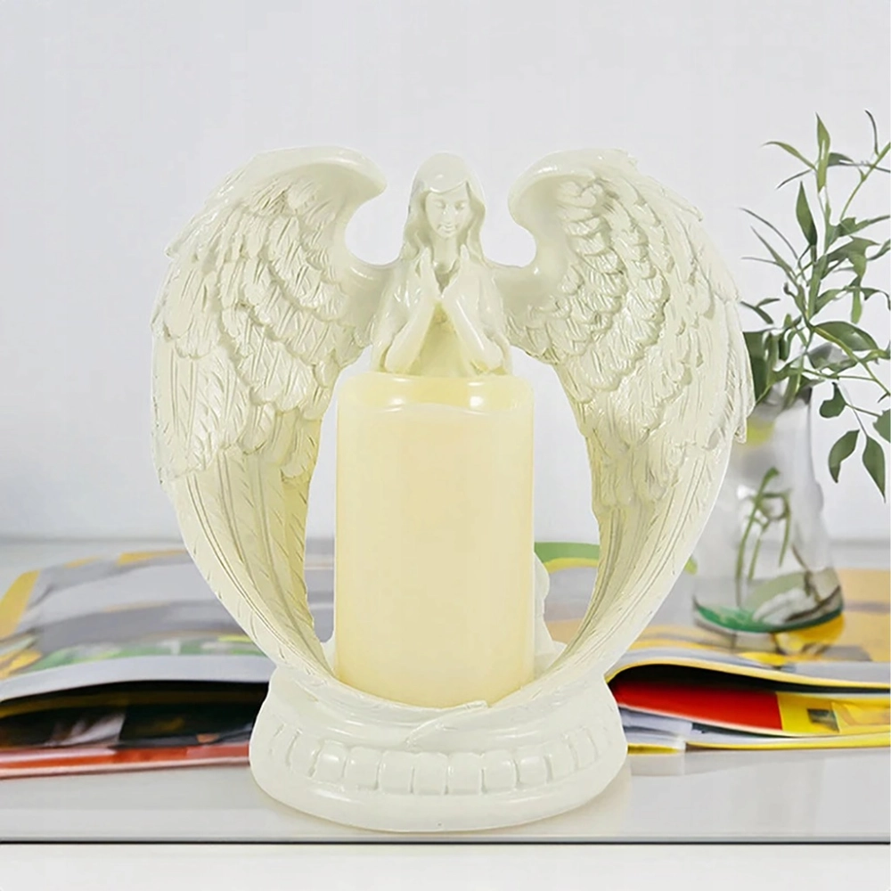 ANIOŁ LED FIGURKA DEKORACYJNA ŚWIECZNIK ŚWIECA ANIOŁEK FIGURKA 16 CM