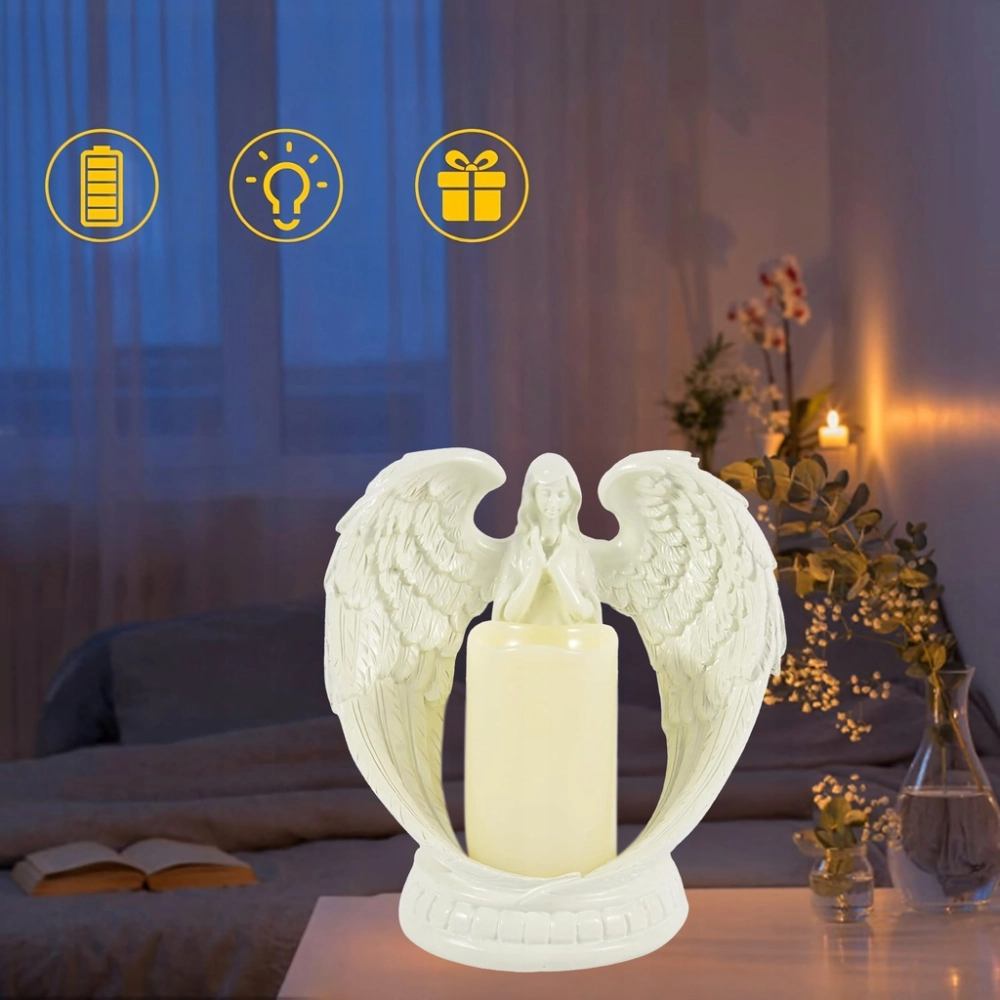 ANIOŁ LED FIGURKA DEKORACYJNA ŚWIECZNIK ŚWIECA ANIOŁEK FIGURKA 16 CM