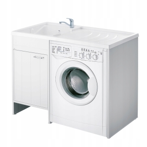 Spülbecken-Set, Schüssel mit Unterschrank, Waschbecken, Waschküchenarmatur, Waschküche