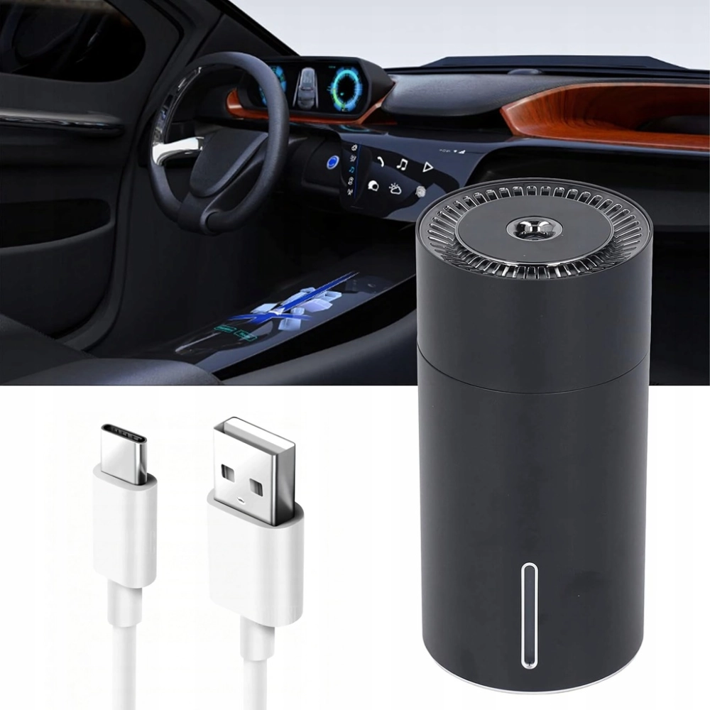 NAWILŻACZ POWIETRZA MINI DYFUZOR ZAPACHOWY SAMOCHODOWY PRZENOŚNY USB