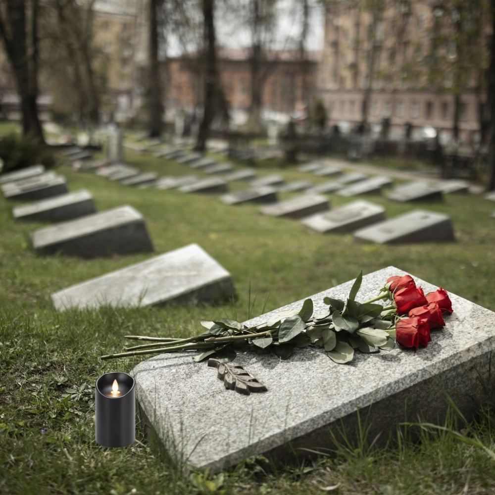 12 WKŁADÓW DO ZNICZY NA BATERIE ŚWIECA LED ŚWIECZKA EFEKT PŁOMIENIA 12,5 CM