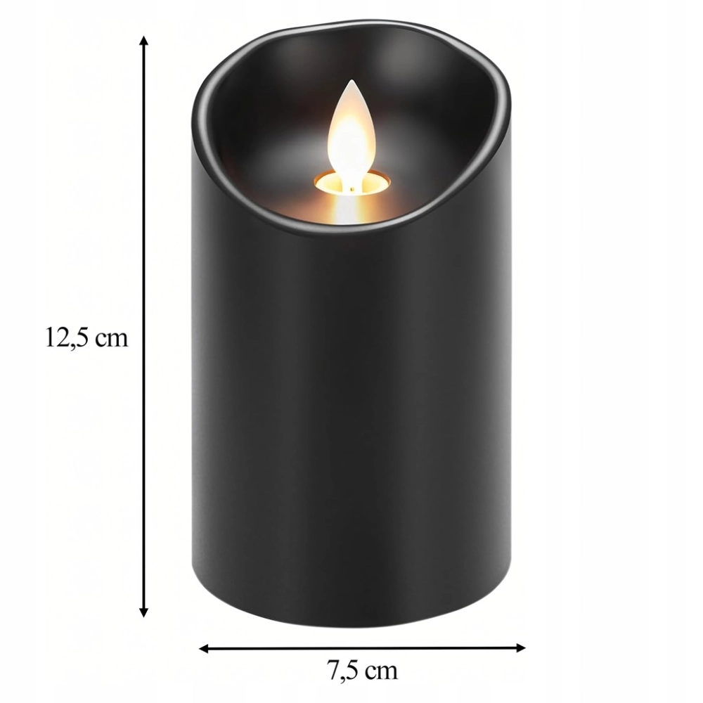 12 WKŁADÓW DO ZNICZY NA BATERIE ŚWIECA LED ŚWIECZKA EFEKT PŁOMIENIA 12,5 CM