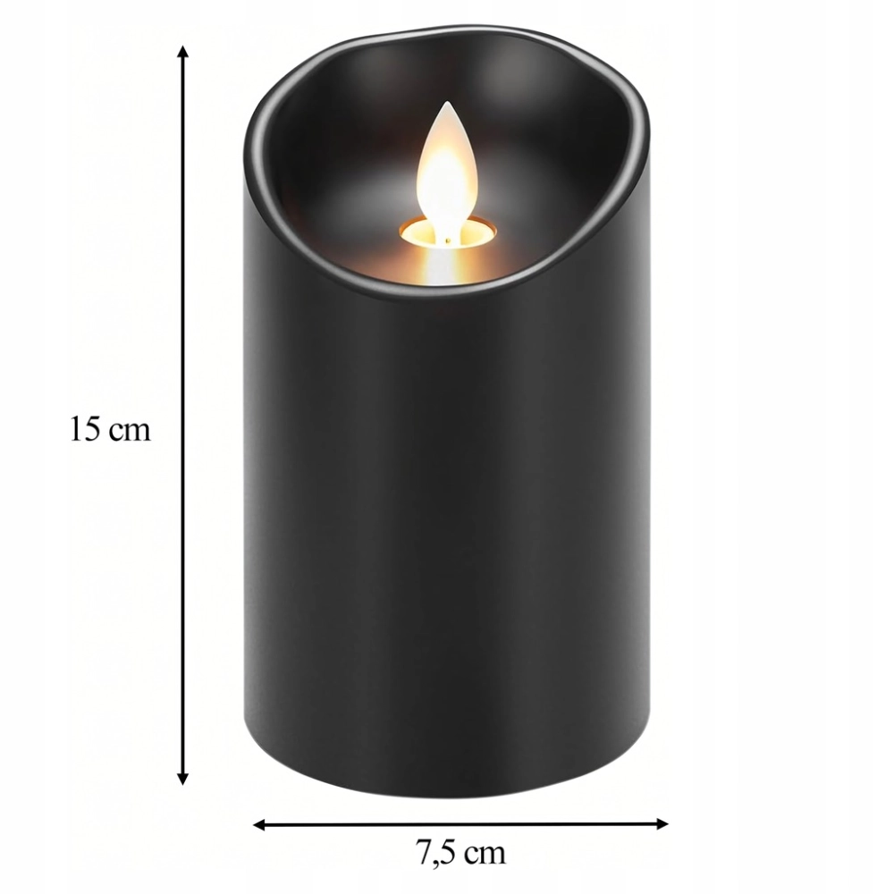 ŚWIECA LED 12 WKŁADÓW DO ZNICZY NA BATERIE ŚWIECZKA EFEKT PŁOMIENIA 15 CM