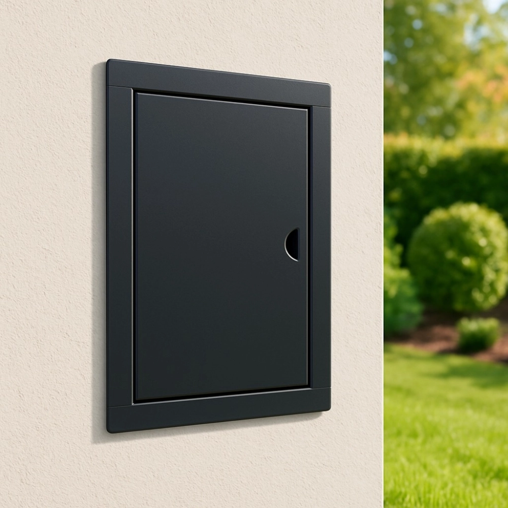 DRZWICZKI REWIZYJNE METALOWA WYCZYSTKA NA ZATRZASK 25x40 CM METAL GRAFIT