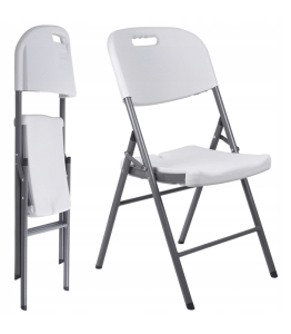 Klappstuhl für Gastronomie, Veranstaltungen, Garten, 140 kg, Weiß