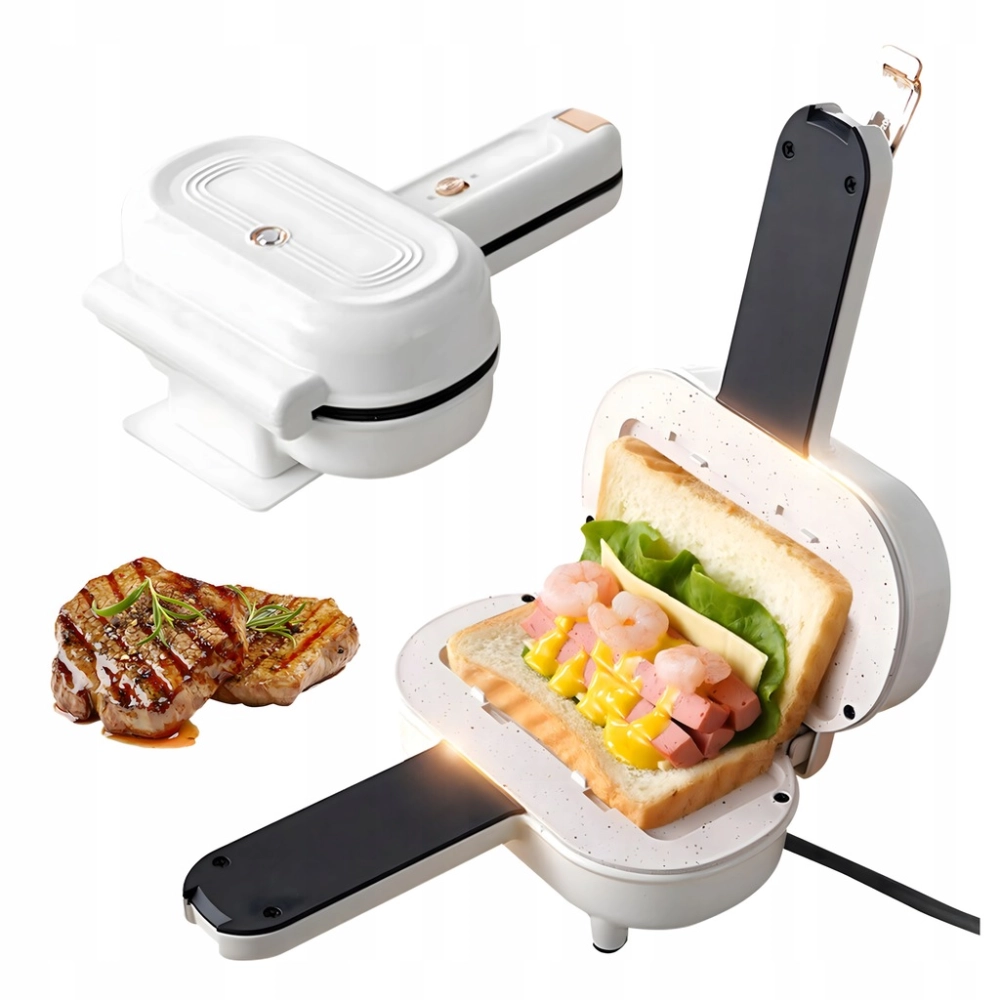 TOSTER OPIEKACZ SANDWICH DO KANAPEK TOSTÓW NIEPRZYWIERAJĄCA POWŁOKA 700W