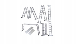 ALUMINIUMLEITER 4x5 5,9m UNIVERSALPLATTFORM+PLATTE