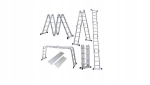 DRABINA ALUMINIOWA 4x4 4.7m UNIWERSALNA PODEST+PŁYTA