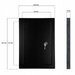 DRZWICZKI REWIZYJNE WYCZYSTKA METAL ZAMKNIĘCIE NA ZAMEK 10x15 CM CZARNE