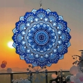 OZDOBA WISZĄCA MANDALA 3D DEKORACJA DO OGRODU POKOJU 12" NIEBIESKA