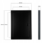 DRZWICZKI REWIZYJNE MASKUJACE NA ZATRZASK METALOWE 20x30 CM CZARNE
