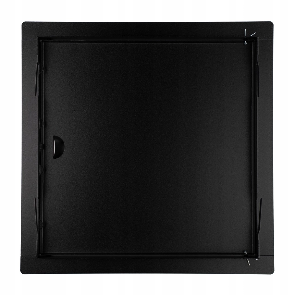 DRZWICZKI REWIZYJNE METALOWE ZAMKNIĘCIE NA ZATRZASK 15x15 CM CZARNE METAL