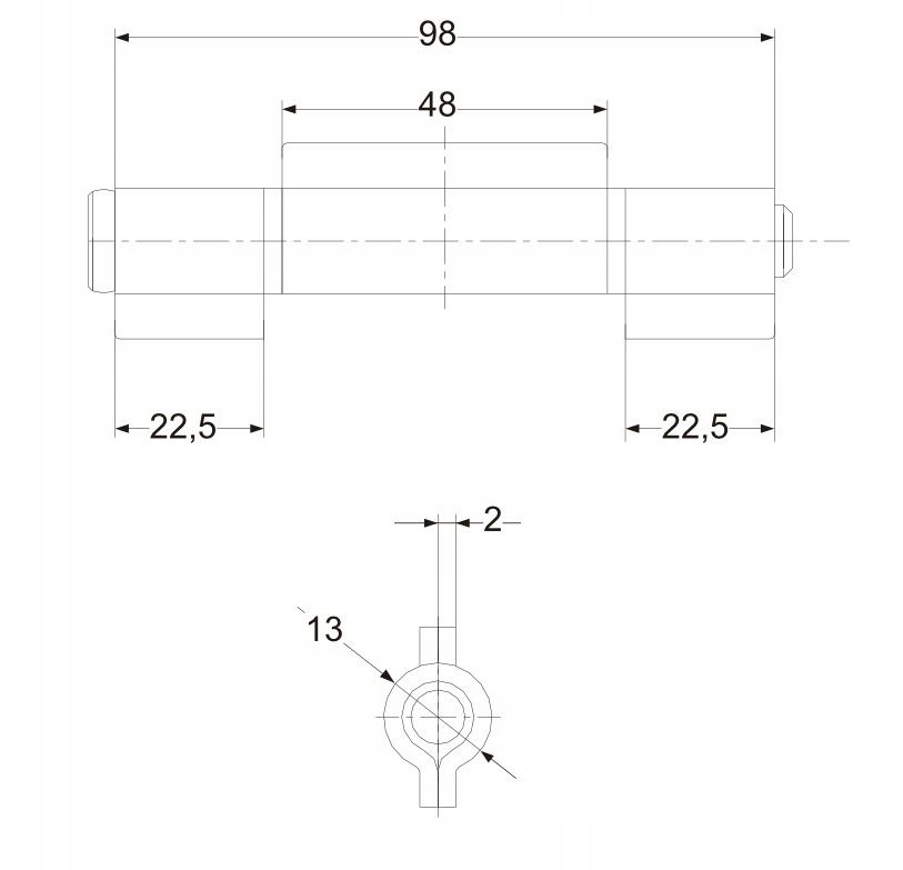 ZAWIAS DO SPAWANIA TRÓJDZIELNY M4 13x100 ROZŁĄCZNY