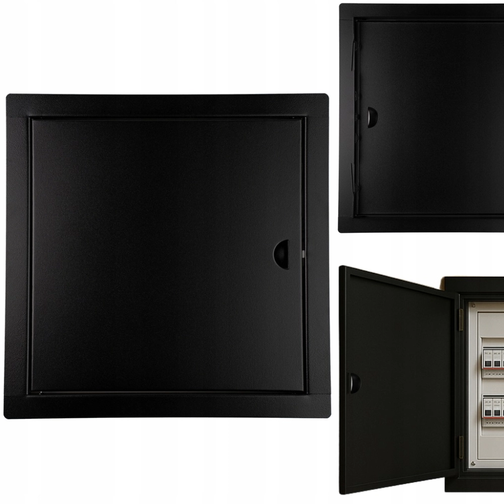 DRZWICZKI REWIZYJNE METALOWA WYCZYSTKA NA ZATRZASK 50x50 CM REWIZJA CZARNY