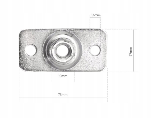 ZAWIAS REGULOWANY 2x PODSTAWA M12 37x75mm*