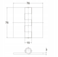ZAWIAS DO SPAWANIA PŁASKI GRUBY CZARNY 75x75x3mm
