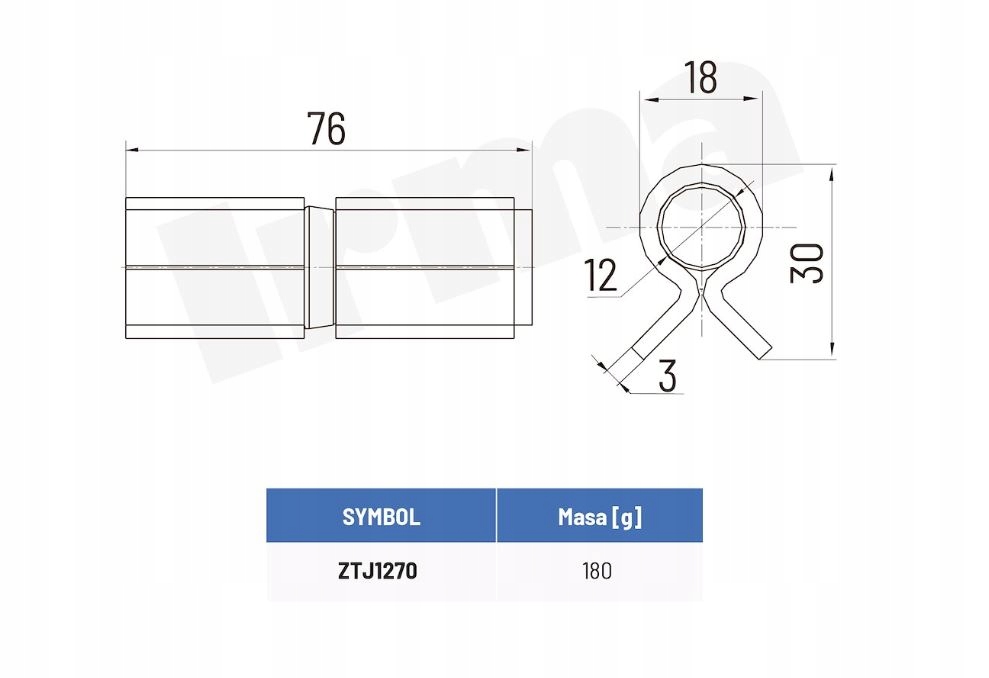 ZAWIAS DO SPAWANIA M5 360° 12/30x68x3mm/90°
