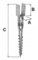 PODSTAWA SŁUPA WKRĘCANA DO ZIEMI TYPU U 160 x 920 mm KOTWA ŚWIDER OCYNK