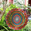 ŁAPACZ OZDOBA WISZĄCA BŁYSKOTKA MANDALA 3D DEKORACJA OGRODOWA POKOJOWA 12"