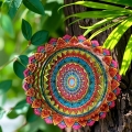 ŁAPACZ OZDOBA WISZĄCA BŁYSKOTKA MANDALA 3D DEKORACJA OGRODOWA POKOJOWA 12"