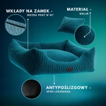 LEGOWISKO DLA PSA POSŁANIE PRĄŻKOWANE MIĘTA 80x70 PODUSZKA MATERAC MIĘTOWY