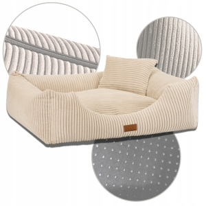 Hundebett gestreift Creme 90x70 Kissen Creme Matratze