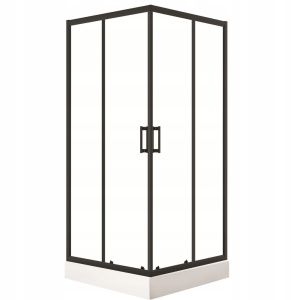 BRESSO QUADRATISCHE DUSCHKABINE 90x90 DUSCHWANNE SIPHON SCHWARZ