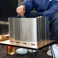OSŁONA PRZECIWWIATROWA SKŁADANA PRZEGRODA OCHRONNA DO KUCHENKI ALUMINIOWA