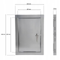 DRZWICZKI REWIZYJNE MASKUJĄCE NIERDZEWNE METALOWE NA ZAMEK KLUCZ 30X60 CM