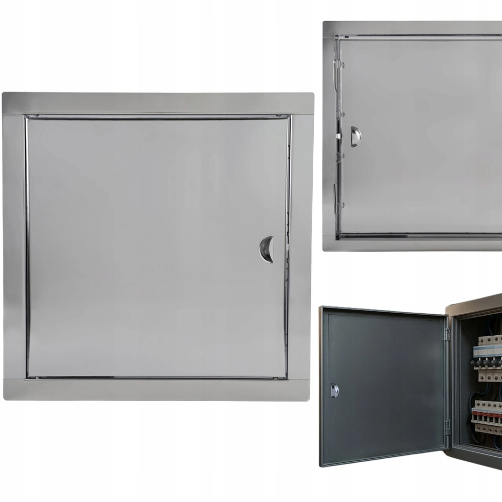 DRZWICZKI REWIZYJNE METALOWE ZAMYKANE NA ZATRZASK NIERDZEWNE 15x15 CM SZARY