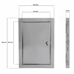 DRZWICZKI REWIZYJNE METALOWE NIERDZEWNE SZARE 15x30 CM ZAMYKANE NA ZATRZASK