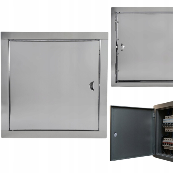DRZWICZKI REWIZYJNE METALOWE NA ZATRZASK STAL NIERDZEWNA METAL 30x30 CM