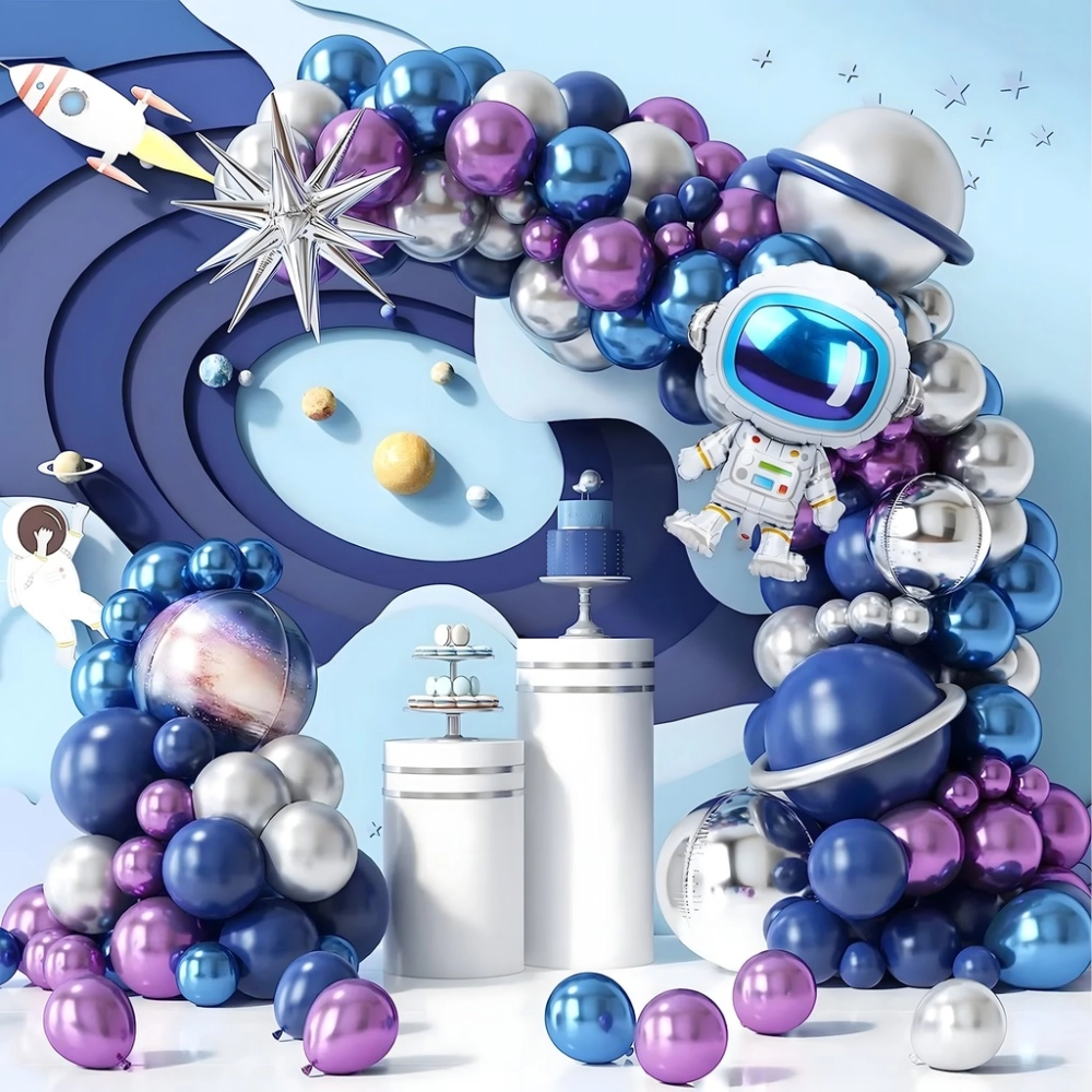 GIRLANDA BALONOWA BALONY ASTRONAUTA ZESTAW BALONÓW NA URODZINY 108 SZTUK