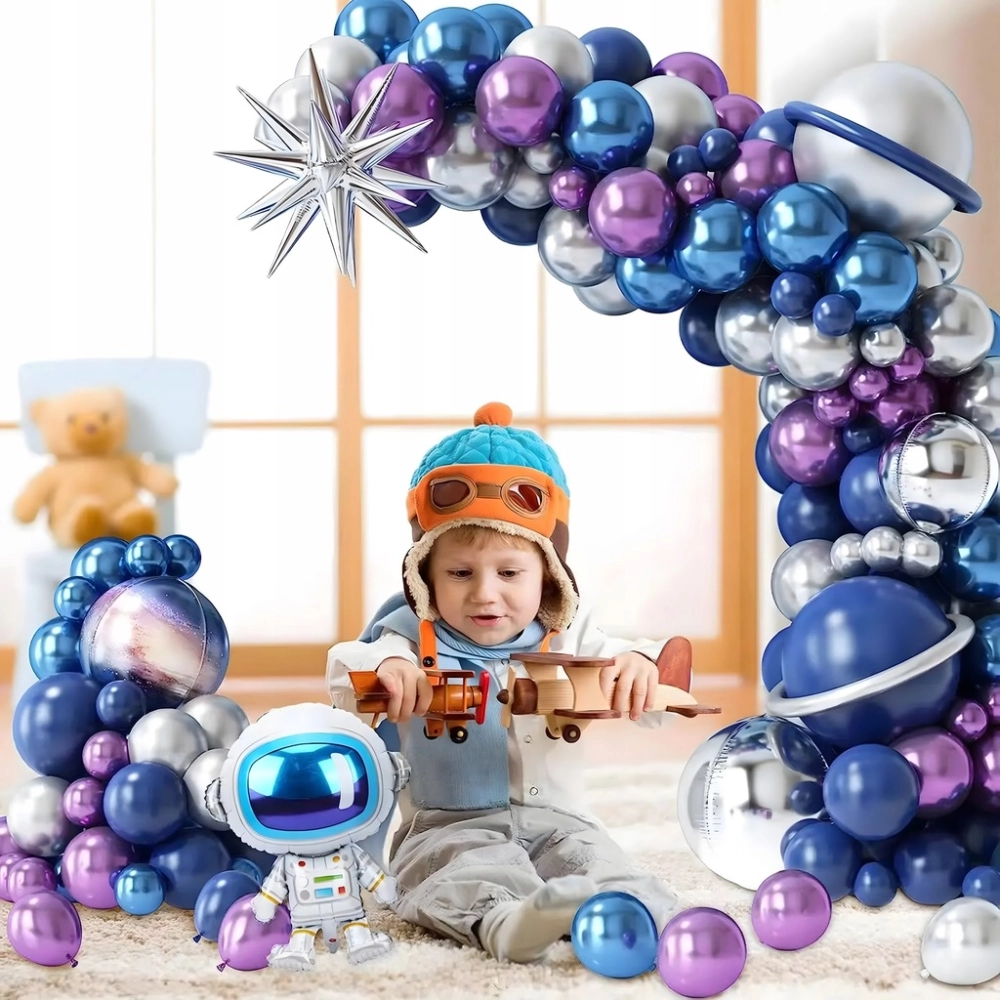 GIRLANDA BALONOWA BALONY ASTRONAUTA ZESTAW BALONÓW NA URODZINY 108 SZTUK