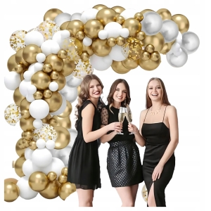 Luftballongirlande Luftballonset für Geburtstag Hochzeit 110 Stück Gold Weiß