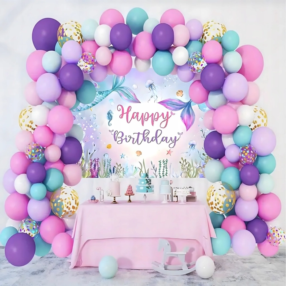 GIRLANDA BALONOWA ŁUK BALONÓW ZESTAW URODZINOWY BALONY SYRENKA 97 SZTUK