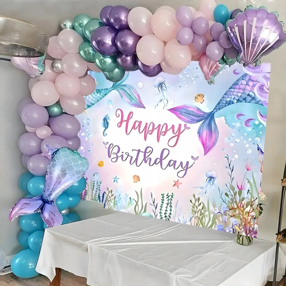 GIRLANDA BALONOWA ŁUK BALONÓW ZESTAW URODZINOWY BALONY SYRENKA 97 SZTUK