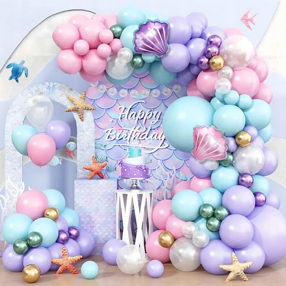 GIRLANDA BALONOWA ŁUK BALONÓW ZESTAW URODZINOWY BALONY SYRENKA 97 SZTUK