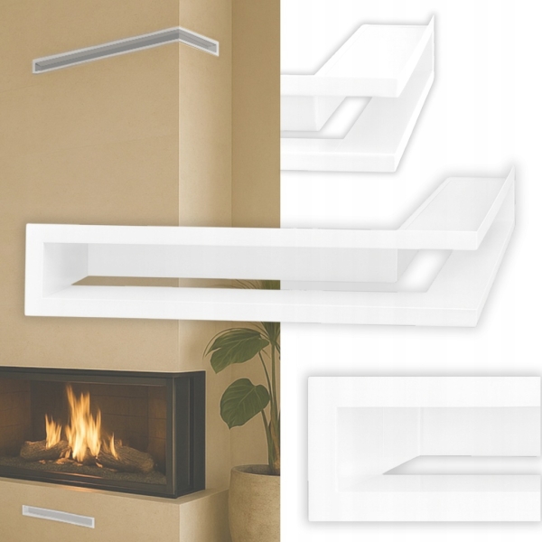 KRATKA KOMINKOWA LUFT KĄTOWY 60x40x10 PRAWY BIAŁY