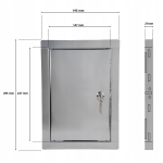DRZWICZKI REWIZYJNE NIERDZEWNE ZAMYKANE NA ZAMEK KLUCZ 15x25 CM METALOWE