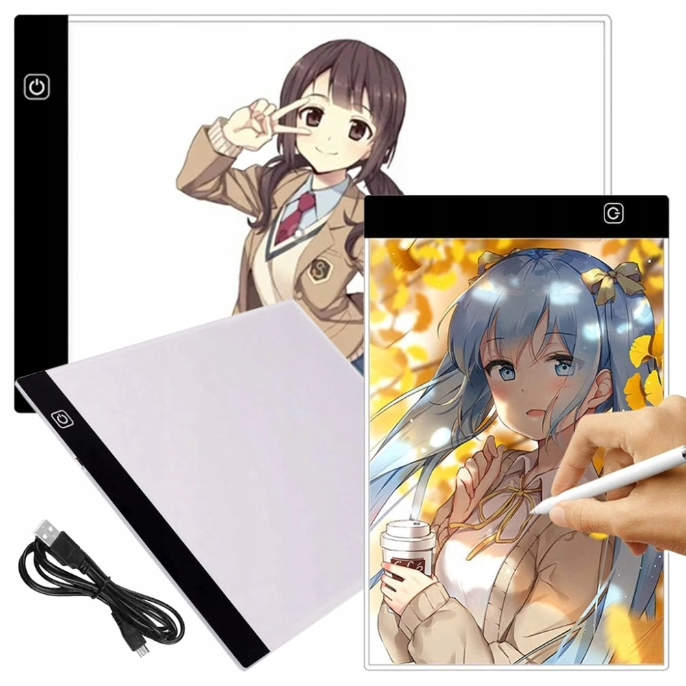 TABLET GRAFICZNY A4 PODKŁADKA PODŚWIETLANA DO RYSOWANIA KOPIOWANIA LED